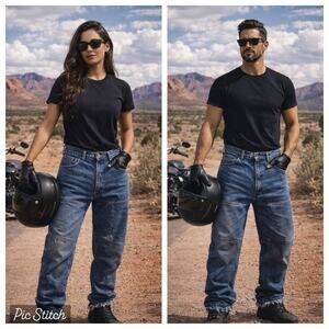 Draggin Motorcycle Jeans Kevlar Lined Biker Pants EUC Moto Sz 33x29 Uni Sex USA